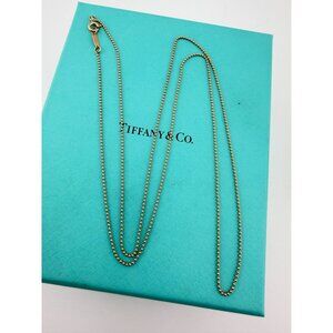 ✨ Tiffany & Co. 18k Rose Gold 1mm Beaded Chain • 24" ✨